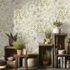 Non-woven wallpaper floral white green brown 10506-35 5