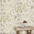 Non-woven wallpaper floral white green brown 10506-35 1