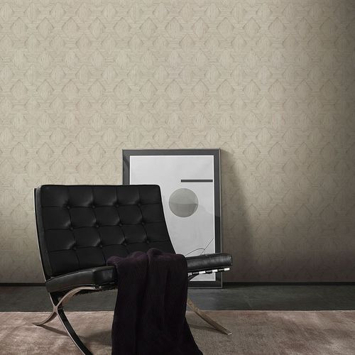 Vliestapete Grafisch Kord-Optik Beige Braun 10509-02 Raum