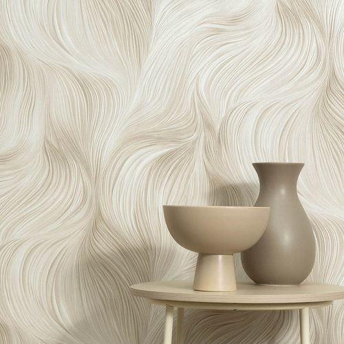Tapete Guido Maria Kretschmer Linien Beige Creme 10522-02 Raum