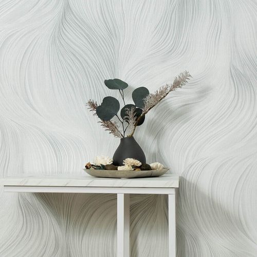 Wallpaper Guido Maria Kretschmer Lines Grey Metallic