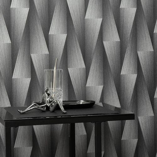 Wallpaper Guido Maria Kretschmer Graphic Grey Silver