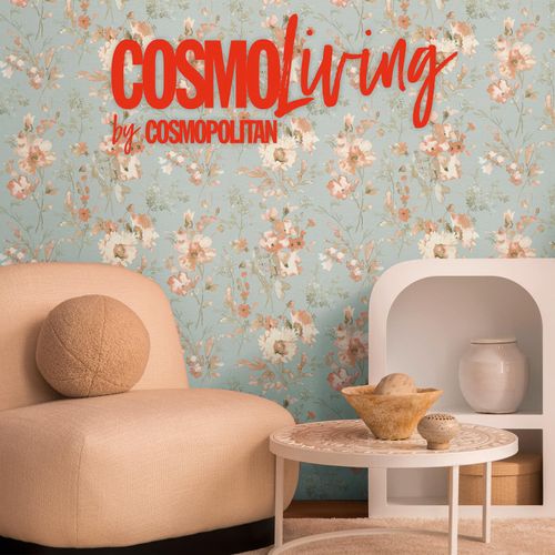 Vliestapete Floral Vintage Blau Orange 79061-6 COSMOLiving