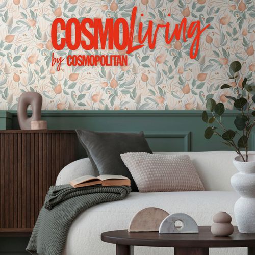Vliestapete Blätter Blumen Creme Orange Grün 79062-4 COSMOLiving