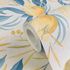 Vliestapete Blätter Blumen Weiß Blau Gelb 79062-6 Detail 3