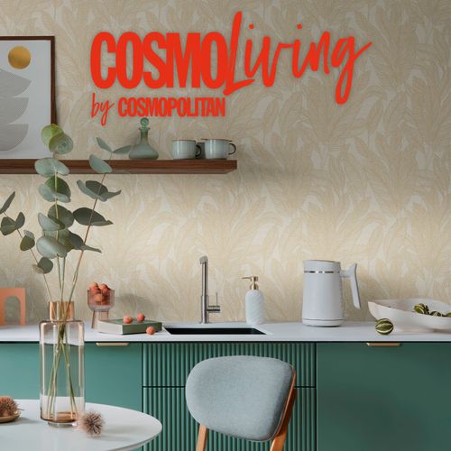 Vliestapete Blattmuster Tropen Creme Beige 79064-2 COSMOLiving