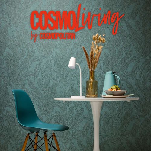 Vliestapete Blattmuster Tropen Petrol Metallic 79064-4 COSMOLiving