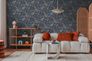 Non-woven wallpaper tropical floral blue red gloss 79108-5 5