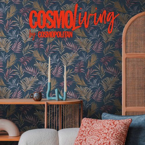 Vliestapete Dschungel Blätter Schwarz Gold Metallic 79108-6 COSMOLiving