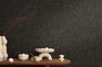 Non-woven wallpaper plain textile look black 79110-5 4