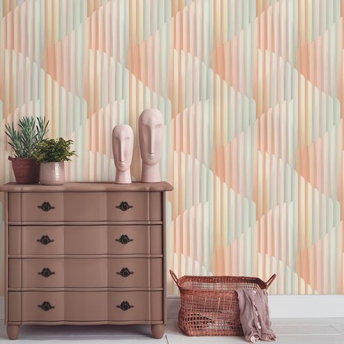 Non-woven wallpaper abstract pink blue metallic 10471-05