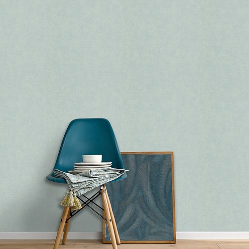 Vliestapete Einfarbig Modern Türkis Glitzer 10473-18 Raum
