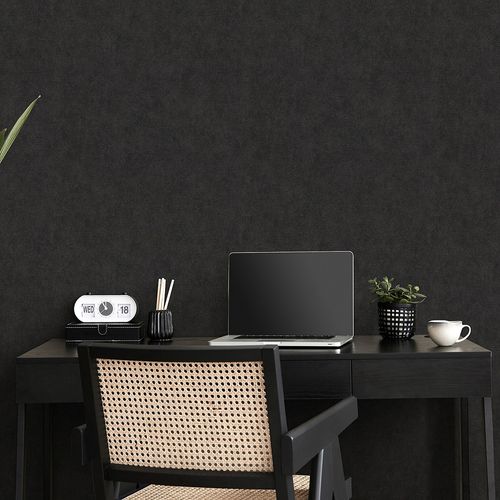 Vliestapete Einfarbig Modern Schwarz Glitzer 10473-47 Raum