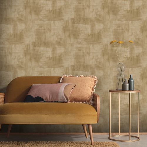 Vliestapete Shabby Betonoptik Gold Metallic 10480-30 Raum