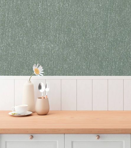 Vliestapete Floral Abstrakt Dunkelgrün Glitzer 79095-2 Wohnzimmer