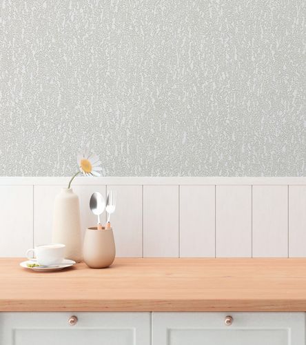 Vliestapete Floral Abstrakt Hellgrau Glitzer 79095-4 Zimmer