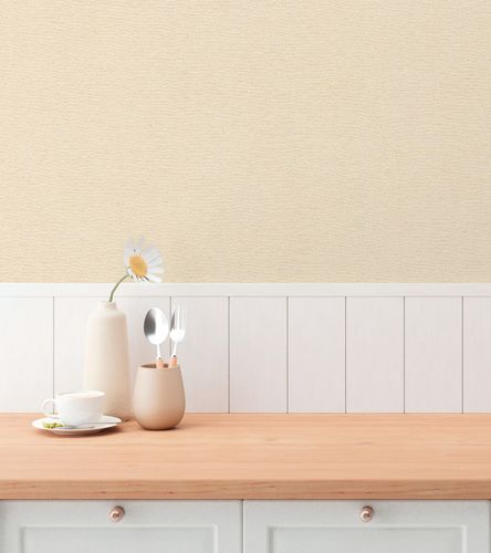 Vliestapete Uni Textil Struktur Creme Beige 79099-3 Zimmer