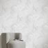 Vliestapete Blattmuster Creme Grau Metallic 10530-01 Zimmer 1