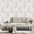 Vliestapete Exotisch Federn Grau Creme Glitzer 10516-31 Zimmer 4