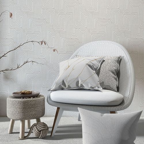 Non-woven wallpaper abstract graphic grey silver 10461-31