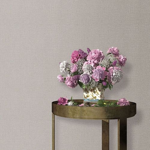 Non-woven wallpaper plain textured brown grey 10463-11