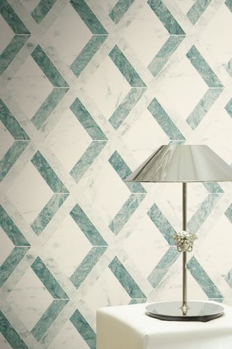 Vliestapete Versace Grafik Marmor Grün Weiß 79133-2 Zimmer