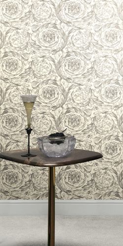 Vliestapete Versace Blumen Cremeweiß Grau 79135-3 Zimmer