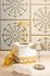 Vliestapete Versace Medaillon Creme Gold Metallic 79175-1 Raum 3