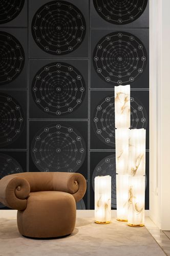 Vliestapete Versace Medaillon Schwarz Grau Glanz 79175-6 Zimmer