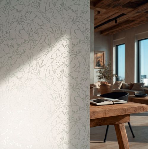 Vliestapete Wildblumen Hellgrau Silber Metallic 79004-4 Zimmer