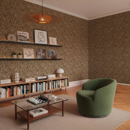 Non-woven wallpaper wood look panels brown grey 79008-4