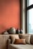 Non-woven wallpaper plain linen look red orange 79010-6 1