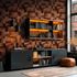 Non-woven wallpaper 3D effect brown bronze metallic 79197-1 5