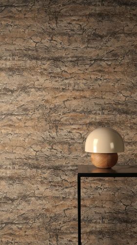 Non-woven wallpaper natural stone brown grey 79199-1