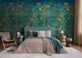 Fototapete Blumen Blätter Floral Blau Grün Rosa 79216-3 Zimmer 4