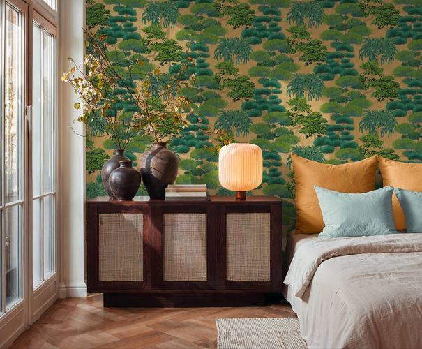 Vliestapete Dschungel Tropisch Grün Gold Metallic 79161-2 Zimmer