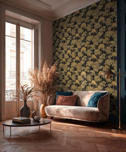 Vliestapete Palmen Dschungel Schwarz Gold Metallic 79162-3 Zimmer