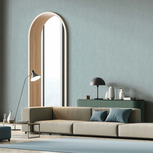 Non-woven wallpaper plain texture blue grey 35361