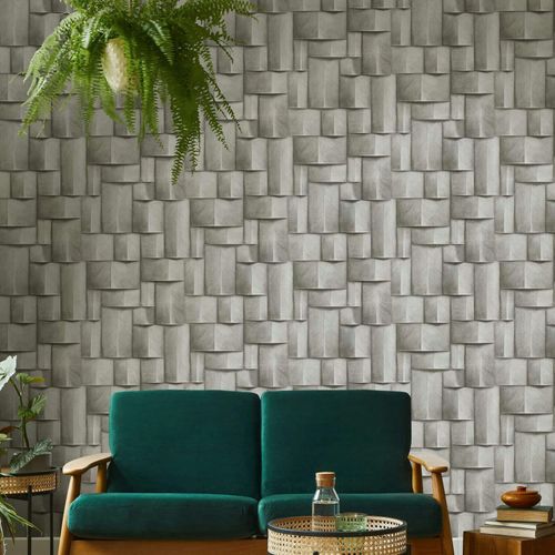 Non-woven wallpaper wood look 3D effect cream brown 35385