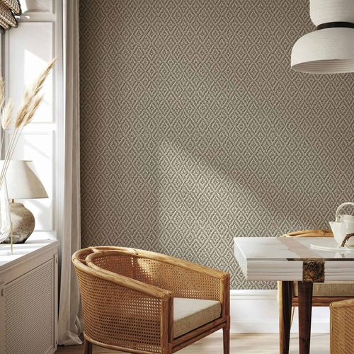 Vliestapete Grafik Muster Sisaloptik Beige Grau 45744 Raum