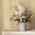 Vliestapete Rattan Holzoptik Geflecht Creme Gelb 45753 Raum 1