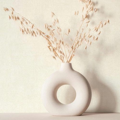 Non-woven wallpaper plain modern textured cream beige 45770