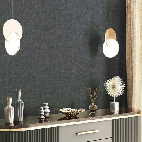 Vliestapete Einfarbig Modern Struktur Anthrazit 45772 Raum
