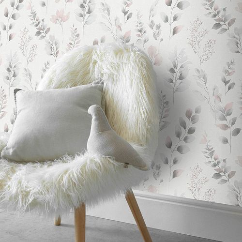 Wallpaper Guido Maria Kretschmer floral white pink