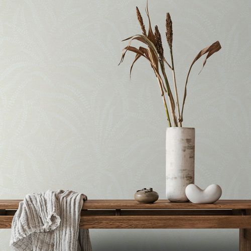 Vliestapete Floral Leinenoptik Creme Beige 82507 Raum