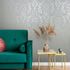 Vliestapete Barock Motiv Floral Blau Grau Metallic 82509 Raum 1