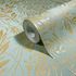 Vliestapete Barock Motiv Floral Grün Gold Metallic 82510 Detail 4