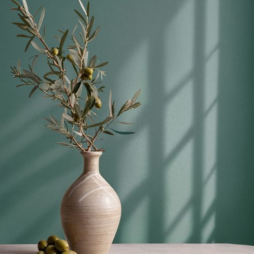 Non-woven Wallpaper plain Plaster Look Turquoise 82523