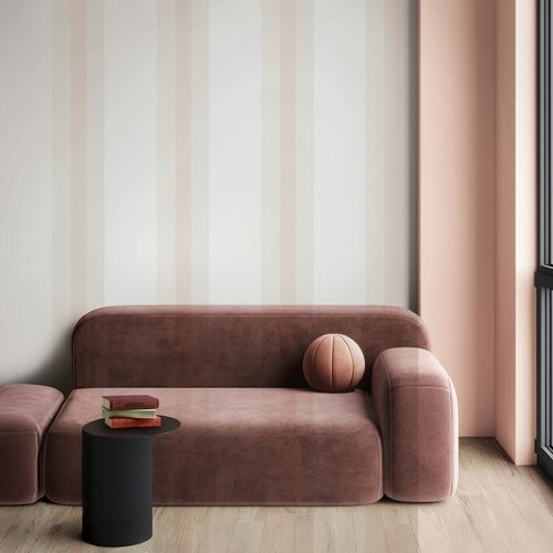 Non-woven wallpaper stripes watercolour white pink 82561
