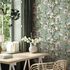 Non-woven Wallpaper Floral Flowers Blue Green White 89037 1